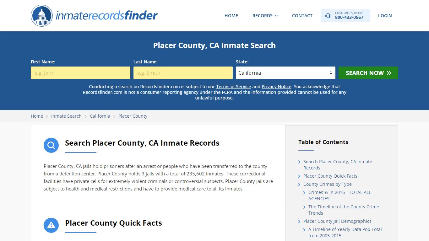 Placer County, CA Inmate Lookup & Jail Records Online